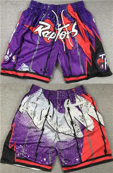 Men%27s Toronto Raptors Purple Red Mitchell&Ness Shorts (Run Small)
